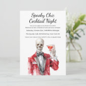 Halloween cocktail party | Spooky Chic Night Kaart (Staand voorkant)