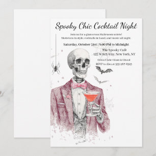 Halloween cocktail party Spooky Chic Night Kaart