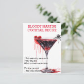 Halloween Cocktail Recept Bloody Martini Briefkaart (Staand voorkant)