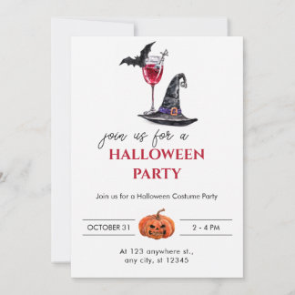 Halloween Cocktailparty Kaart