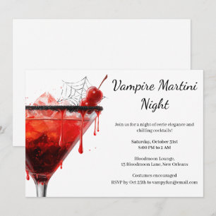 Halloween Cocktailparty Vampier Martini Kaart