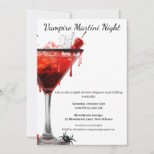 Halloween Cocktailparty Vampier Martini Kaart