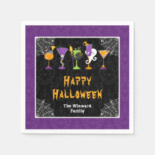 Halloween Cocktails en Kostuumfeest Paars Servet