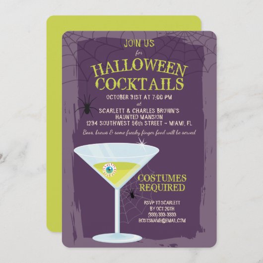 Halloween Cocktails Kaart (Voorkant / Achterkant)