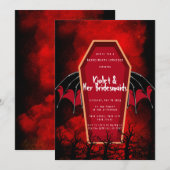 Halloween Coffin Bat Wings Bridesmaides Luncheon Kaart (Voorkant / Achterkant)