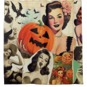  Halloween Collage Illustratie Douchegordijn (Voorkant)