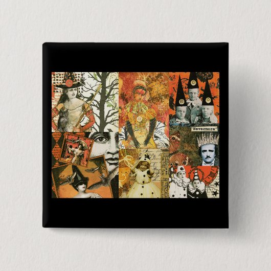  Halloween Collage Vierkante Button 5,1 Cm (Voorkant)