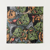 Halloween colorful elements seamless pattern with  wandkleed (Voorkant (horizontaal))