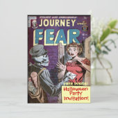 Halloween Comic Invitation Kaart (Staand voorkant)
