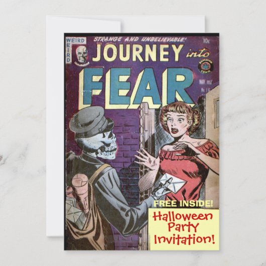 Halloween Comic Strip Funny Invitation Kaart (Voorkant)