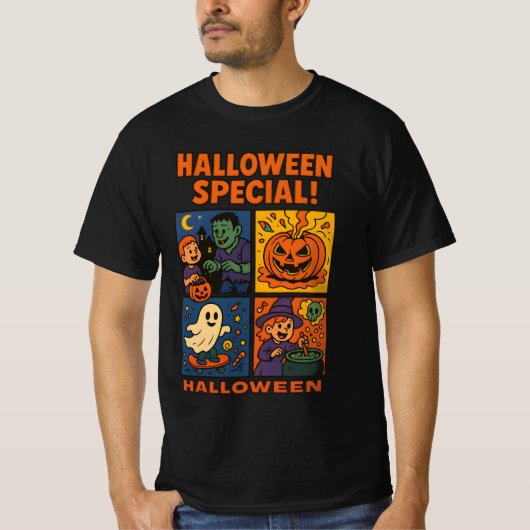 Halloween Comic  Unisex Man Vrouw T-shirt (Voorkant)