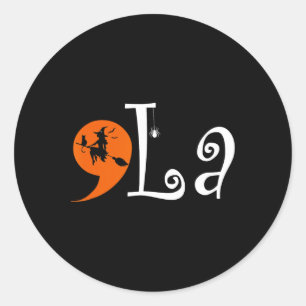 Halloween Comma La Kamala Harris Presidential Ronde Sticker