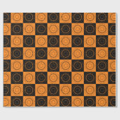 Halloween Concentric Sinaasappel and Black Polka D Cadeaupapier (Vlak)