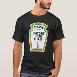 Halloween Condiment Fles Eenhoorn Hoorn Elixir Po T-shirt