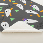Halloween Confetti Sprinkles Ghost Trees Sherpa Deken (3/4)