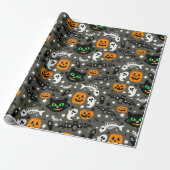 Halloween Confetti Wrapping Paper Cadeaupapier (Uitgerold)