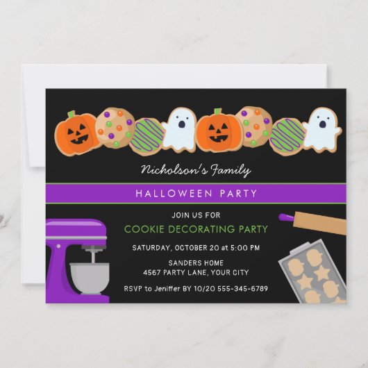 HALLOWEEN COOKIE PARTY UITNODIGING (Voorkant)