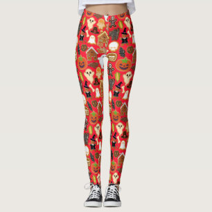 Halloween Cookies Pattern Collectie B Rood BG Leggings