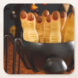 Halloween Cookies - Witch's Fingers Vierkante Kartonnen Onderzetter
