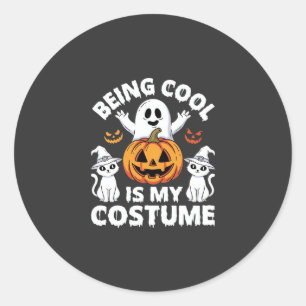 Halloween Cool Zijn Is Mijn Kostuum Spook Ontwerp Ronde Sticker