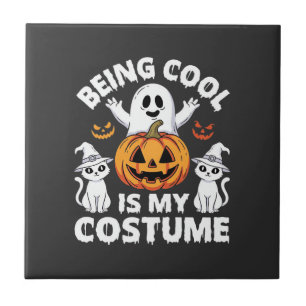 Halloween Cool Zijn Is Mijn Kostuum Spook Ontwerp Tegeltje