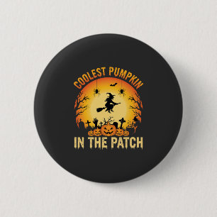 Halloween Coolste Pompoen in de Patch Heks Ontwerp Ronde Button 5,7 Cm