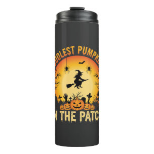 Halloween Coolste Pompoen in de Patch Heksontwerp Thermosbeker