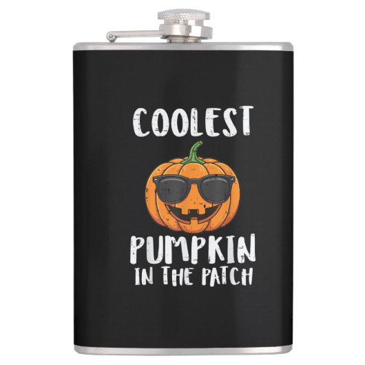 Halloween Coolste Pompoen Patch Kostuum Mannen Jon Heupfles (Voorkant)