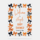 Halloween Coquette Black | Baby shower Orange Bows (Recto)