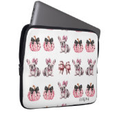 Halloween Coquette Bulldog Bow pompoen Laptop Sleeve (Voorkant Rechts)