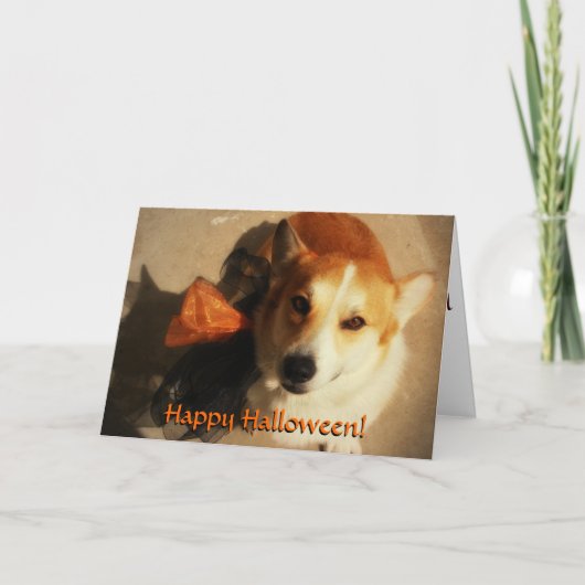 Halloween Corgi Kaart (Voorkant)