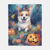 Halloween Corgi met pompoenen eng Fleece Deken (Voorkant)