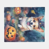 Halloween Corgi met pompoenen eng Fleece Deken (Voorkant (Horizontaal))