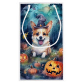 Halloween Corgi met pompoenen eng Klein Cadeauzakje (Achterkant)
