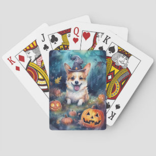 Halloween Corgi met pompoenen eng Pokerkaarten