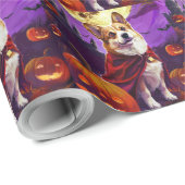 Halloween Corgi Vampire Pumpkins eng Cadeaupapier (Rol Hoek)
