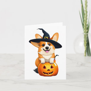 Halloween Corgi Witch Pet Kaart