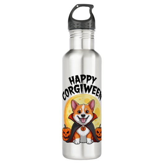 Halloween Corgiween, Spooky Corgi Dog Waterfles (Voorkant)