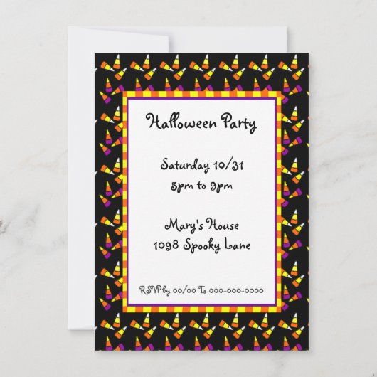Halloween Corn Corn Custom Party Invitations (Dos)
