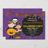 HALLOWEEN COSTUME ANNIVERSAIRE INVITATION (Devant / Derrière)
