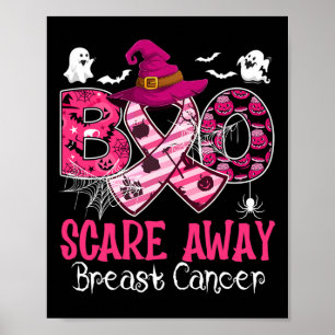 Halloween Costume Boo Scare Away Breast Cancer Poster