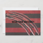 Halloween Costume fête Horreur Freddy Invitation (Dos)