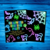 Halloween Costume Fête Invitation Enfants Neon Spo