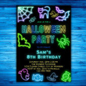 Halloween Costume Fête Invitation Enfants Neon Spo