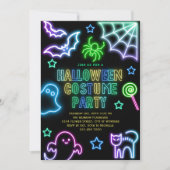 Halloween Costume Fête Invitation Enfants Neon Spo (Devant)