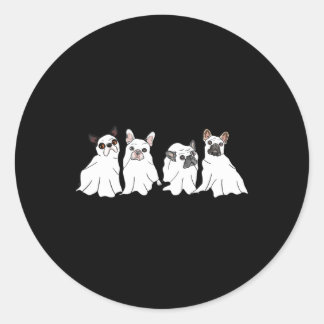 Halloween Costume French Bulldog Ghost Ronde Sticker