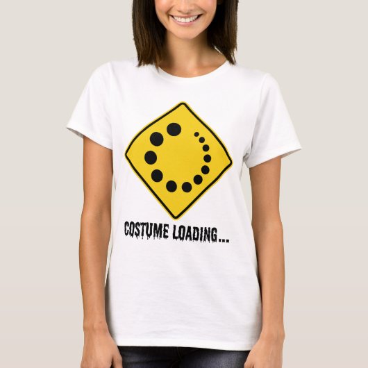 Halloween Costume Loading Yellow Road Sign T-shirt (Voorkant)