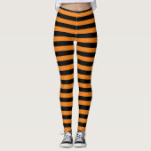 Halloween Costume noir et orange Leggings (Devant)