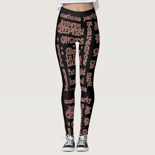 Halloween Costume noir orange Leggings (Devant)