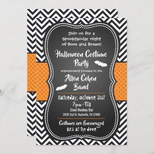 Halloween Costume Party Bar Événement Invitation (Devant / Derrière)